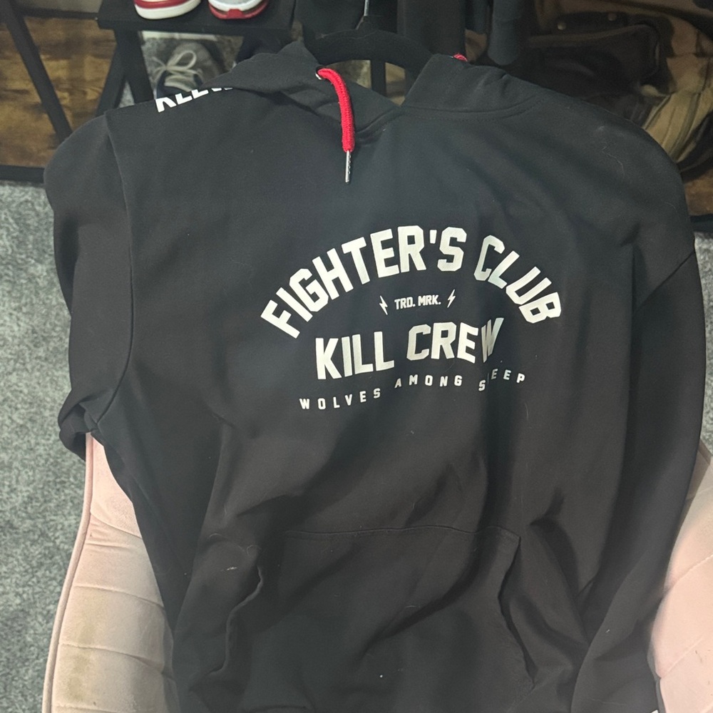 Kill Crew Black Hoodie with White and Red Accents
